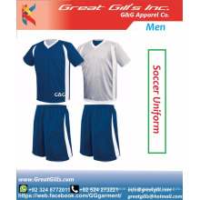Melhor tecido 100% poliéster, uniforme de futebol / futebol